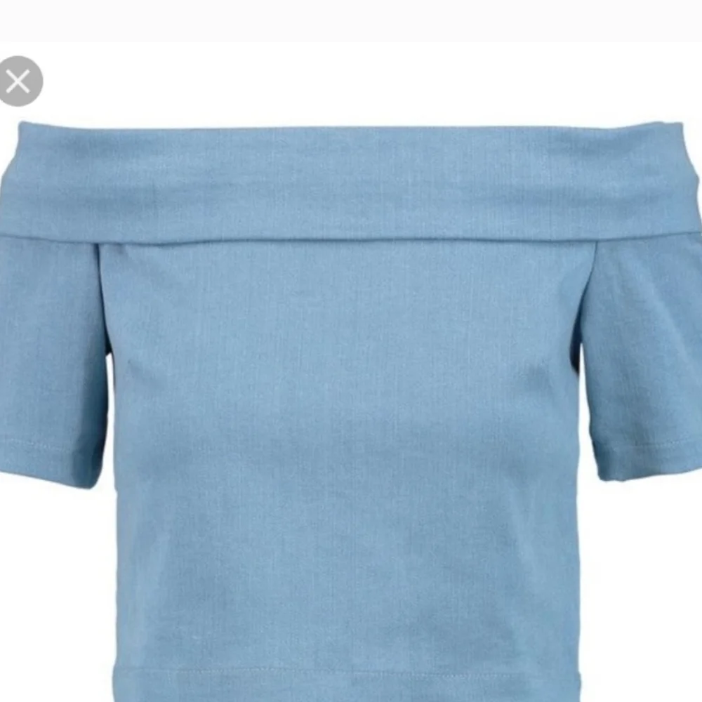 3x1 NYC Denim Off-Shoulder Blue Top Size S - Picture 8 of 8